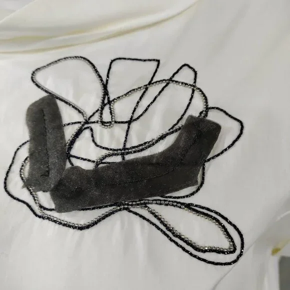 Peserico Womens White Embellished Artsey Lux Dress Size 42 M Made In Italy - Picture 3 of 16